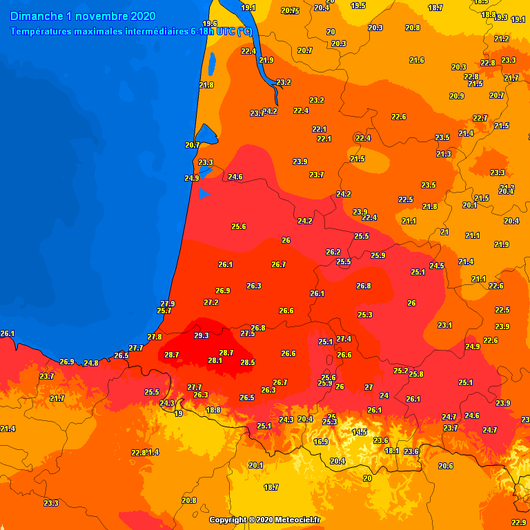 caldo record francia novembre